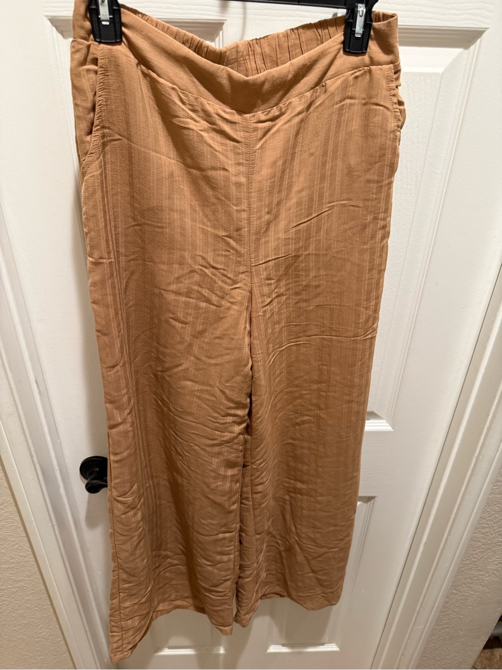 Sadie & Sage Garden Sun Pants Wide-Leg Pull-On Pants in Camel Brown